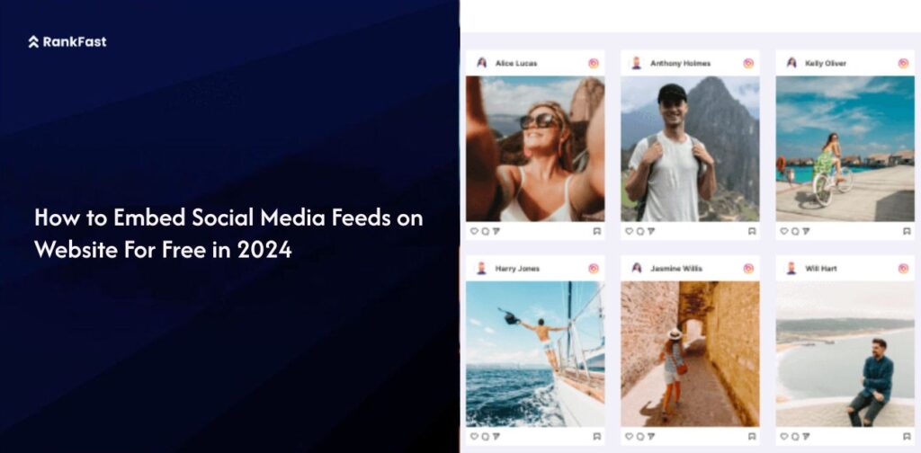social media feed on website