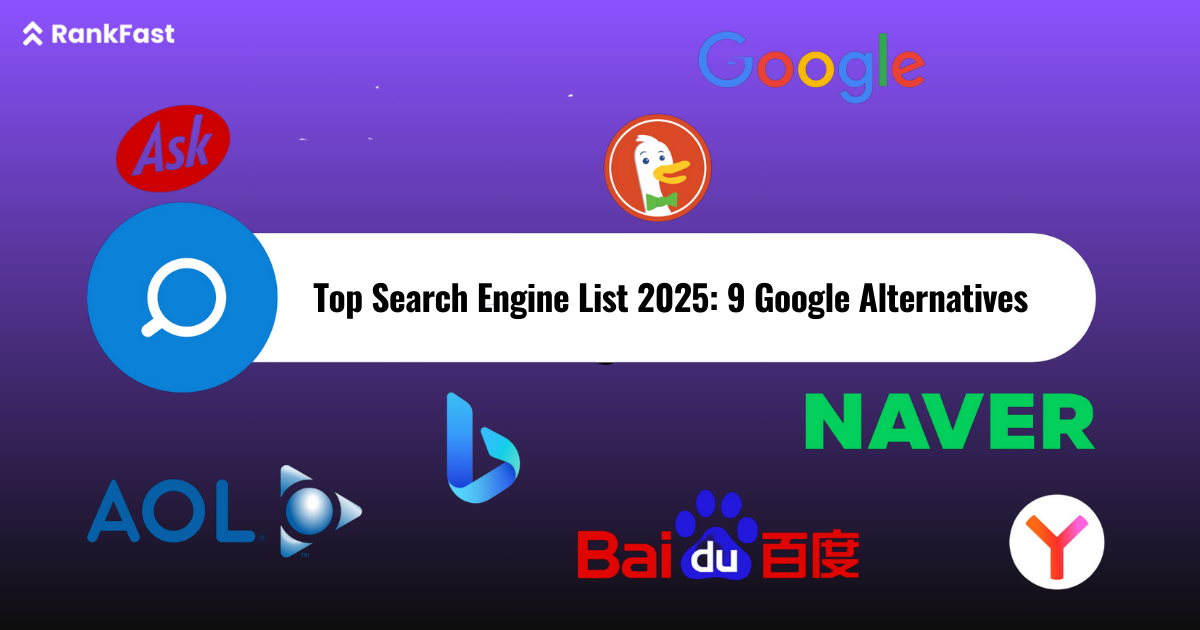 top search engine list 2025