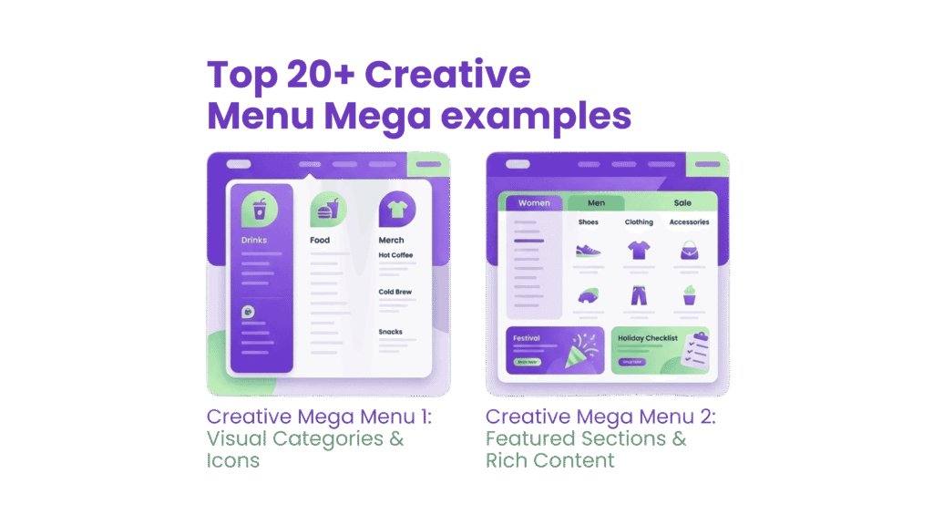 faceted navigation seo: Creative Mega Menu Example